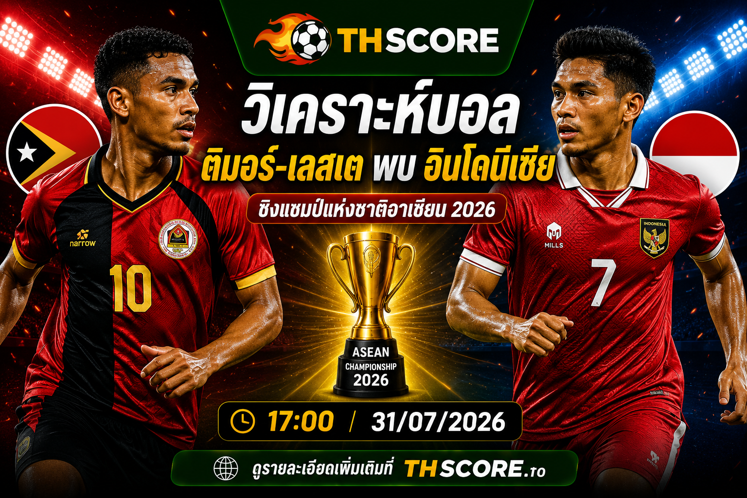 วิเคราะห์บอล ติมอร์-เลสเต พบ อินโดนีเซีย 17:00 วันที่ 31/07/2026 – ชิงแชมป์แห่งชาติอาเซียน